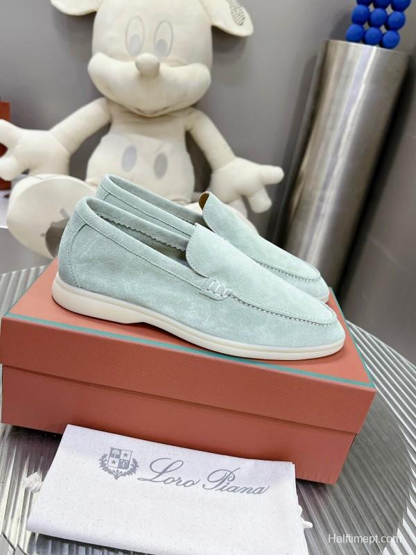 2025 Men LP Light Green Suede Loafers