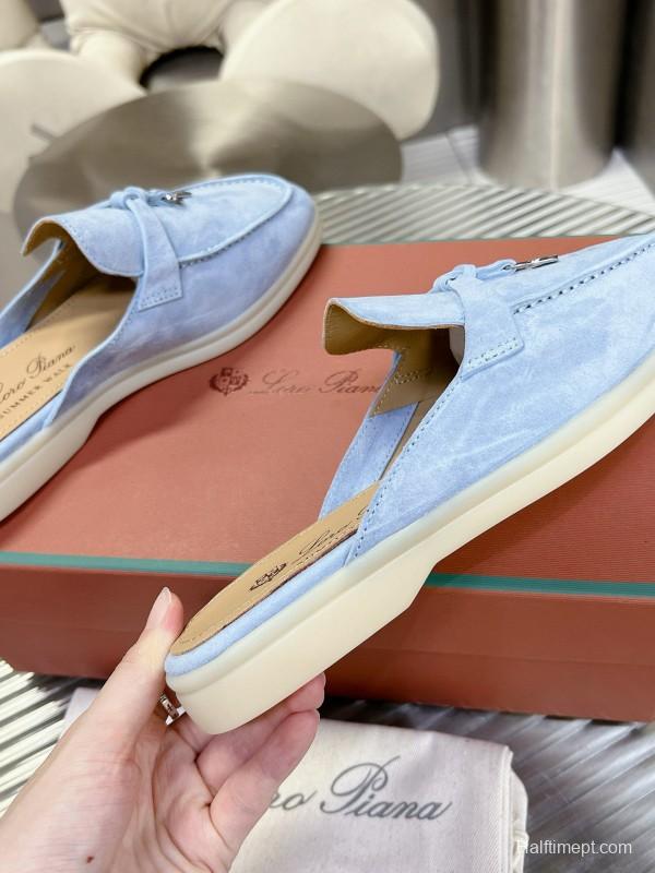 2024 Slippers LP Light Blue Suede Loafer MJ00270