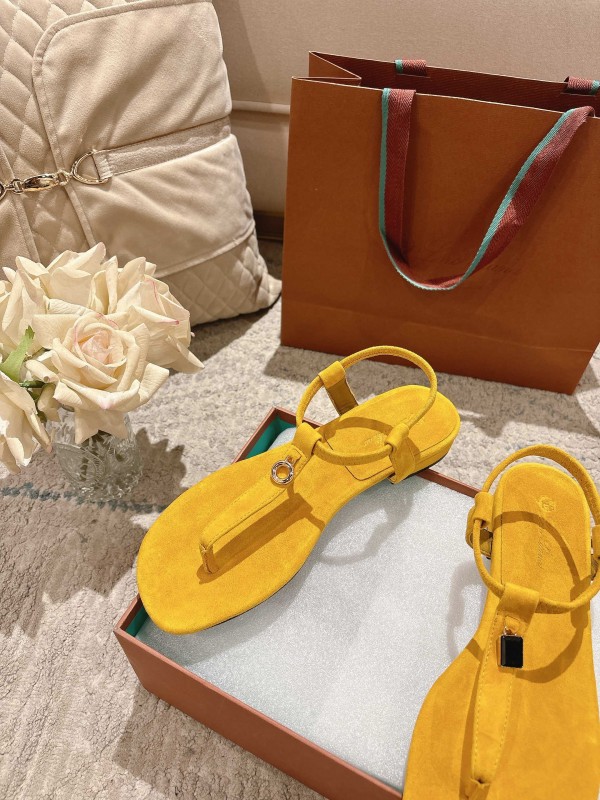 2025 Women LP Yellow Suede Sandals LY00250