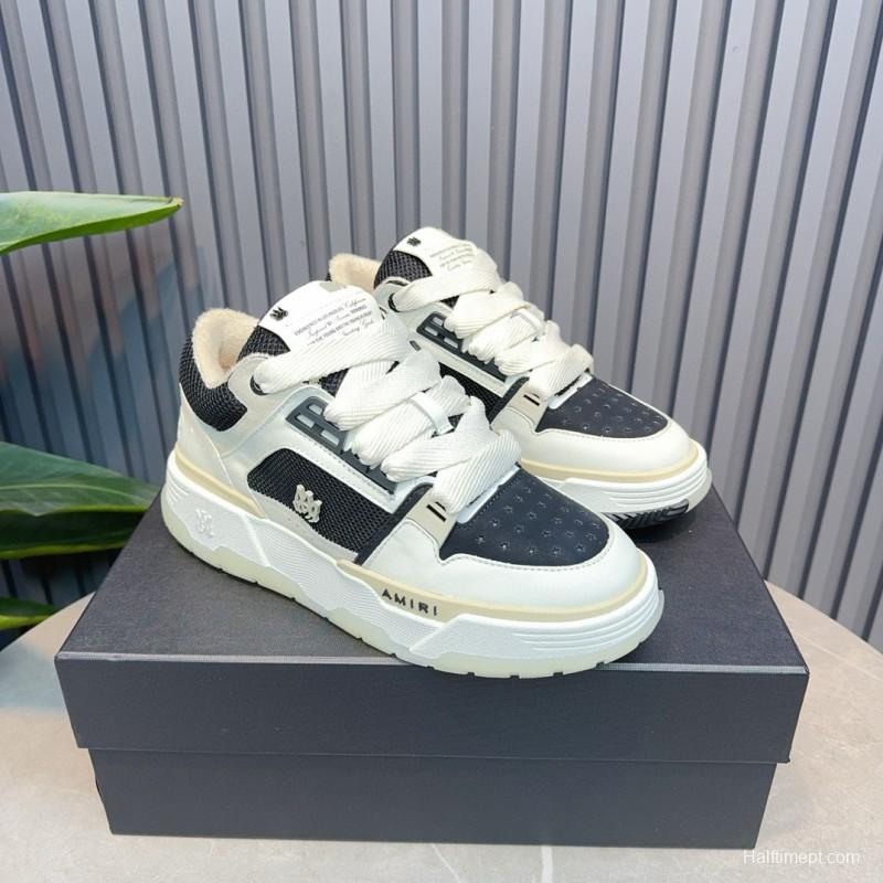 2024 Unisex Amiri Black White Leather Sneakers MJ00360