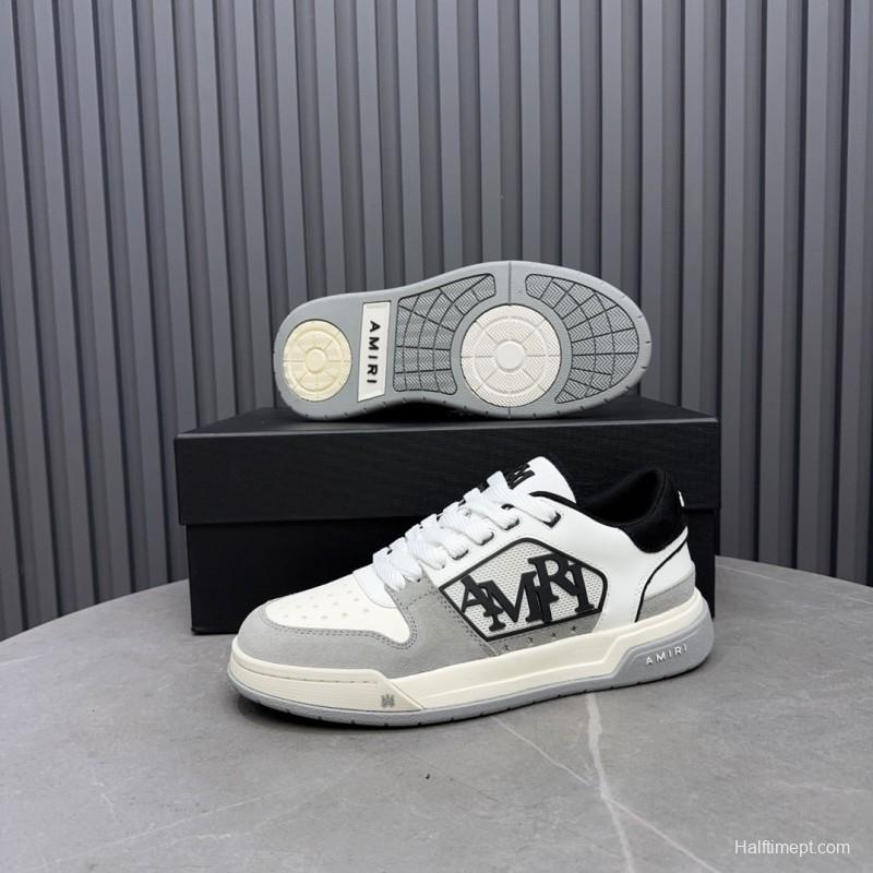 2025 Unisex Amiri White Black Suede Leather Sneakers MJ00360