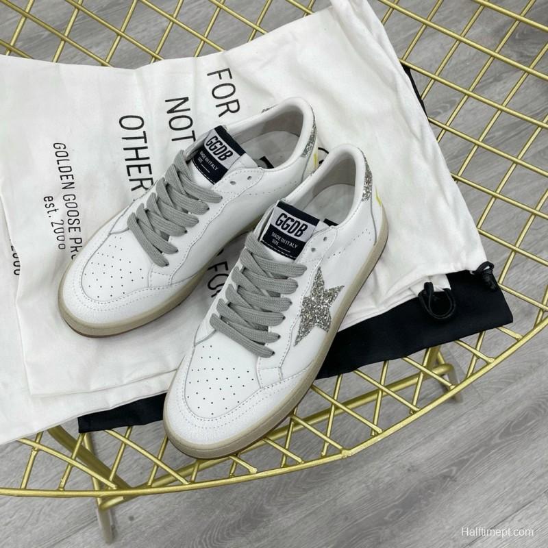 2024 Unisex GGDB White Silver Leather Low Top Sneakers MJ00260
