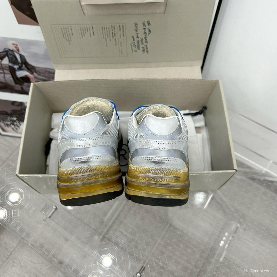 2024 Unisex GGDB Silver Blue White Mesh Sneaker