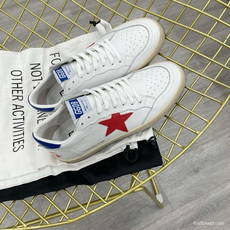 2024 Unisex GGDB White Red Blue Leather Low Top Sneakers MJ00260
