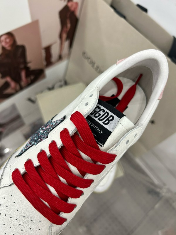 2024 Unisex GGDB White Pink Red Leather Suede Sneakers MJ00260