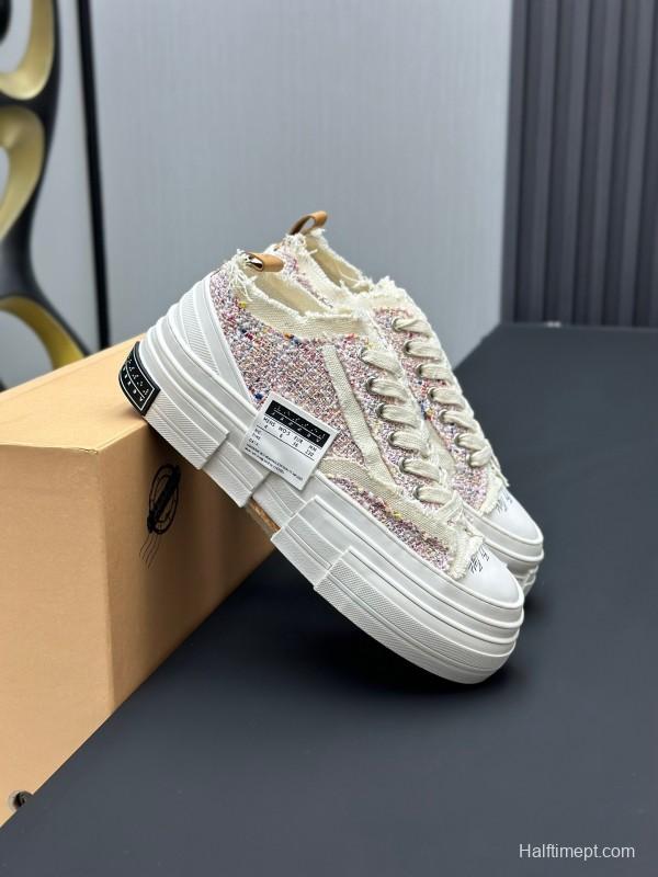 2025 Unisex XVESSEL White Canvas Plimsolls Vulcanized AS00260