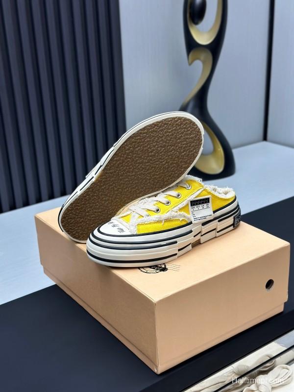 2025 Unisex XVESSEL Yellow White Canvas Plimsolls Vulcanized AS00240