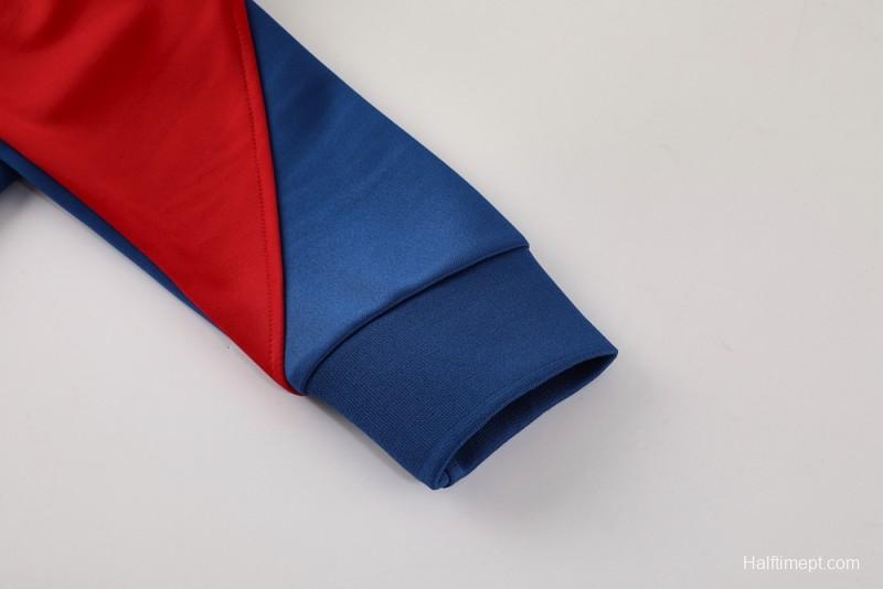 25/26 PSG Blue Full Hoodie Zipper Jacket +Long Pants