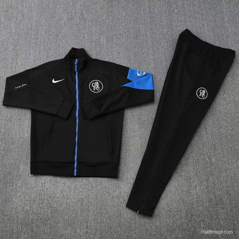 25/26 Chelsea Black/Blue Full Zipper Jacket +Long Pants