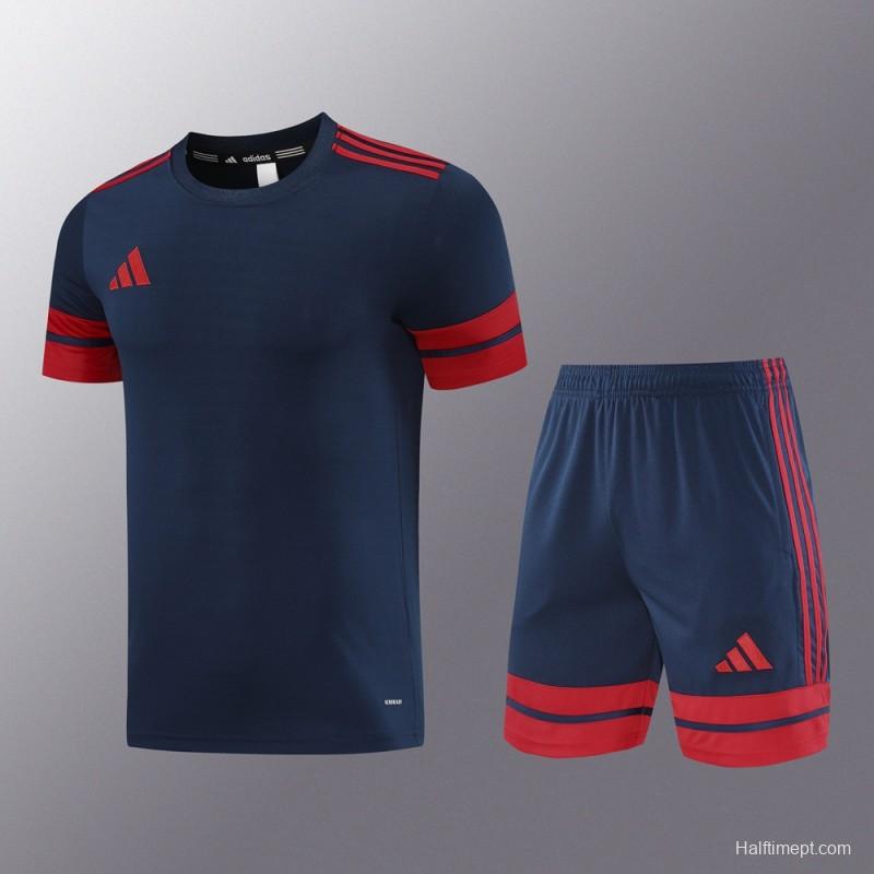 2025 Adidas Black/Red Short Sleeve Jersey+Shorts