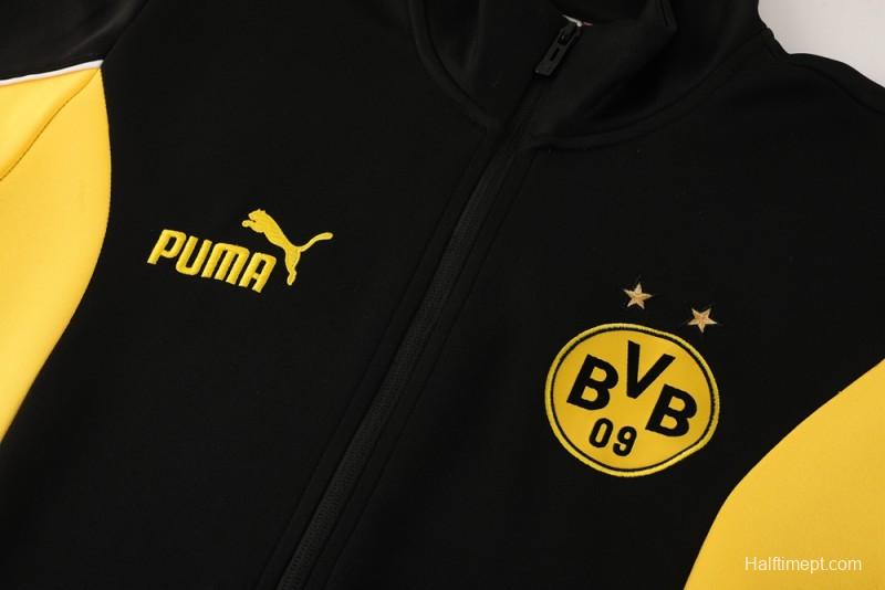 25/26 Borussia Dortmund Black/Yellow Full Zipper Jacket +Long Pants