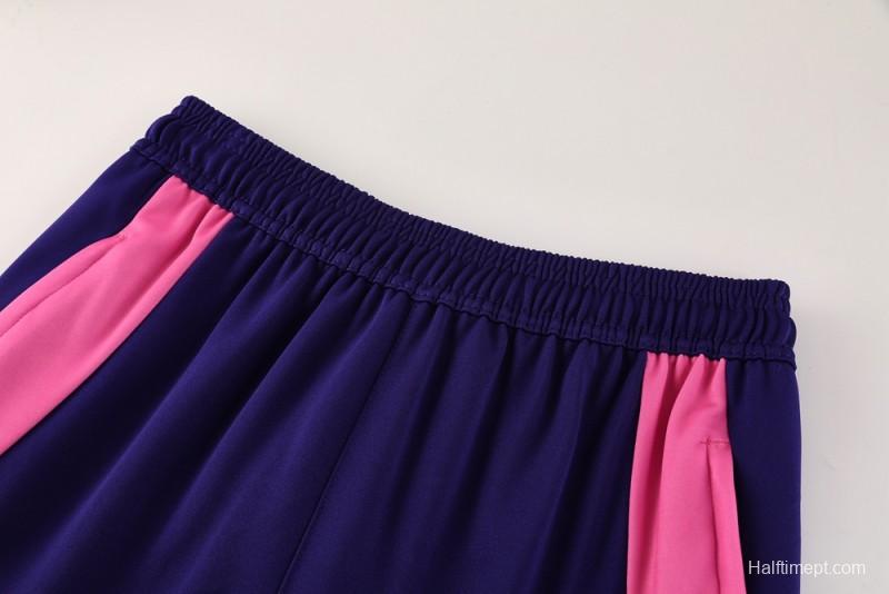 2025 Adidas Purple/Neon Green Half Zipper Jacket +Long Pants