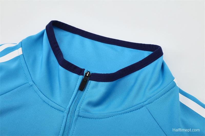 Retro 05/06 Real Madrid Light Blue Half Zipper Jacket