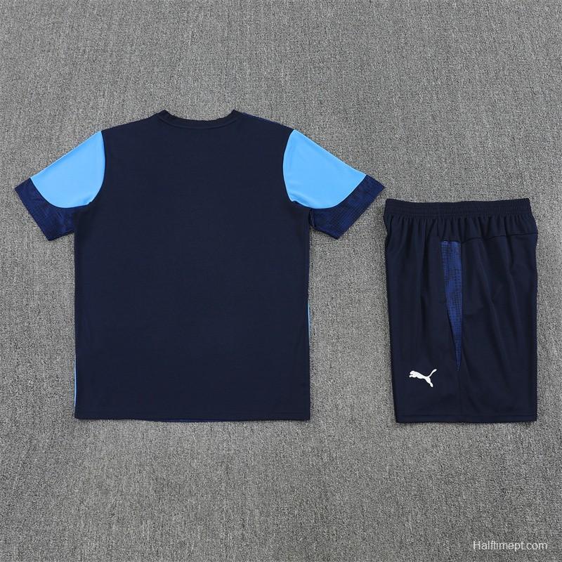 25/26 Olympique de Marseille Royal Blue Camouflage with XS Short Sleeve+Soccer Shorts