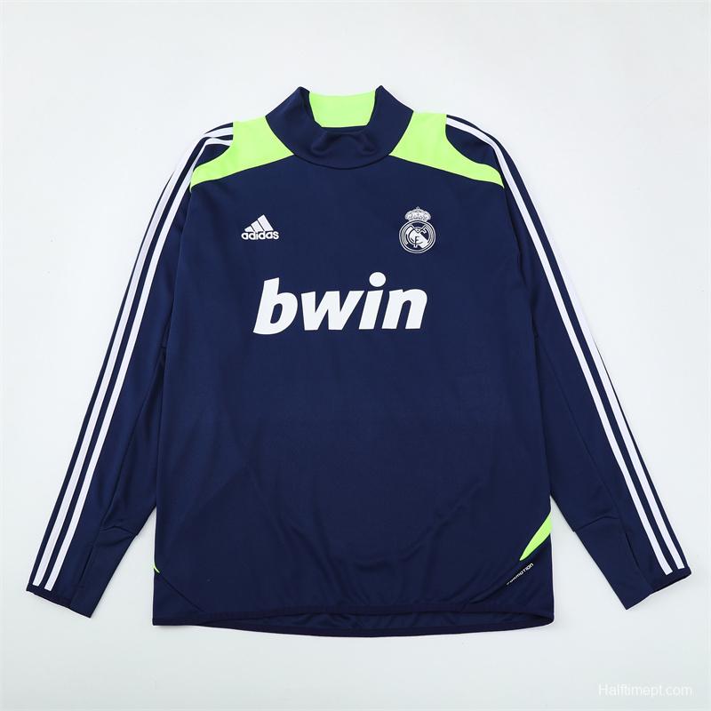 Retro 12/13 Real Madrid Royal Blue Half Zipper Jacket