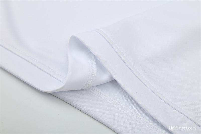 Retro 03/04 Real Madrid White Half Zipper Jacket+Long Pants