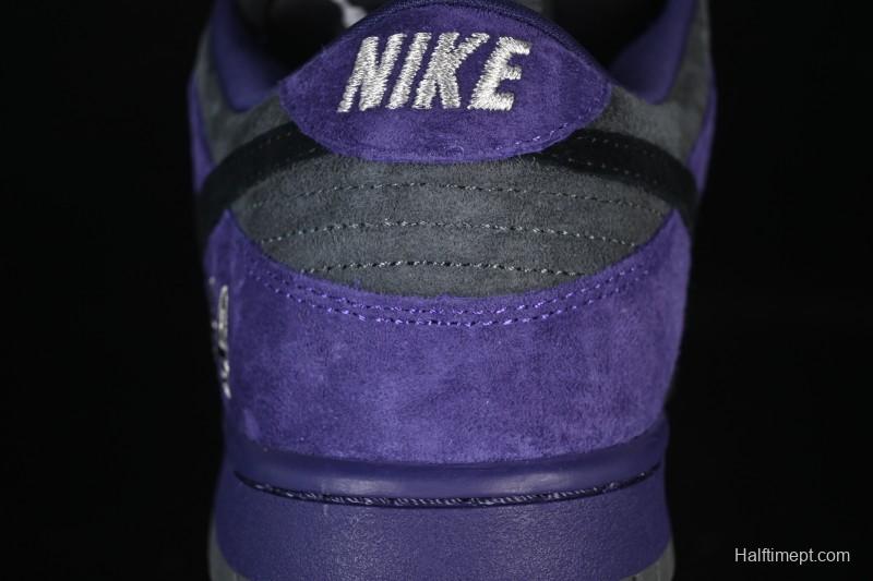 Nike Supreme x Dunk SB Dunk Low Casual Skate Shoes Gray Purple - HQ8487-500