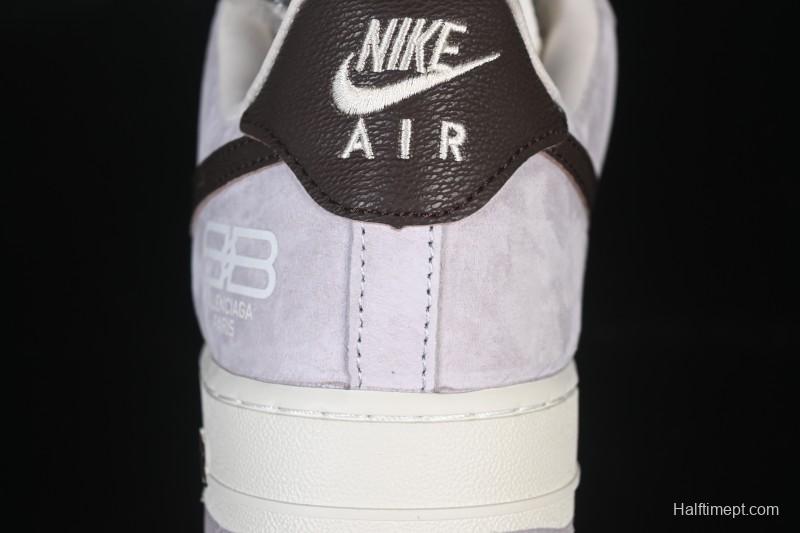 Nike Air Force 1 '07 Low Balenciaga Collaboration White Brown Casual Sneakers - YF9511-806