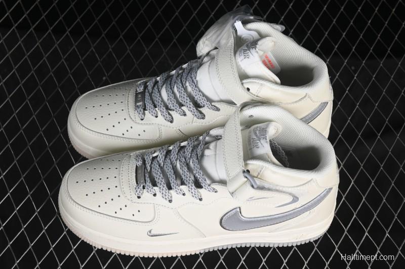Nike Air Force 1 Mid Light Gray Two-Tone Sole All-Star Starry Sky Mid-Top Casual Skate Shoes - XL0236-232