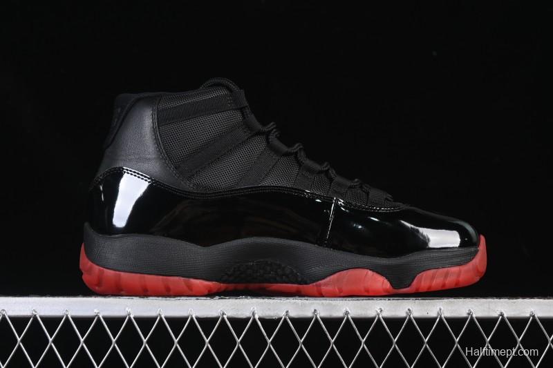 Nike Air Jordan 11 Retro Black Red Basketball Shoes - 378037-326