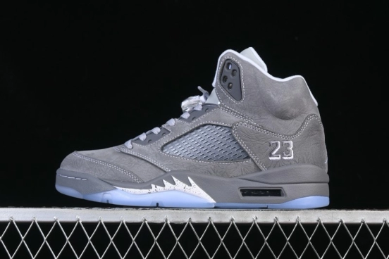 Nike Air Jordan 5 Retro Basketball Shoes with Wolf Grey Design - DD0587-002