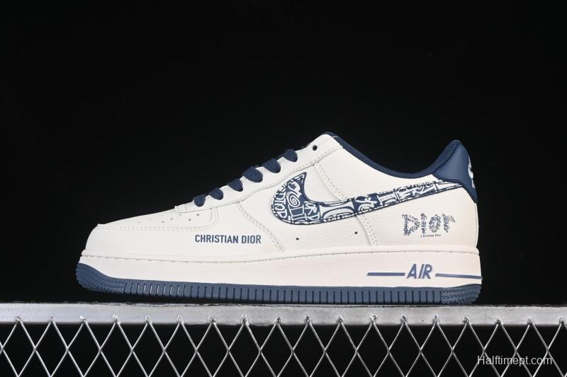 Nike Air Force 1 '07 Low Dior Collaboration Milan Embroidery Low-Top Casual Sneakers - XD2588-608