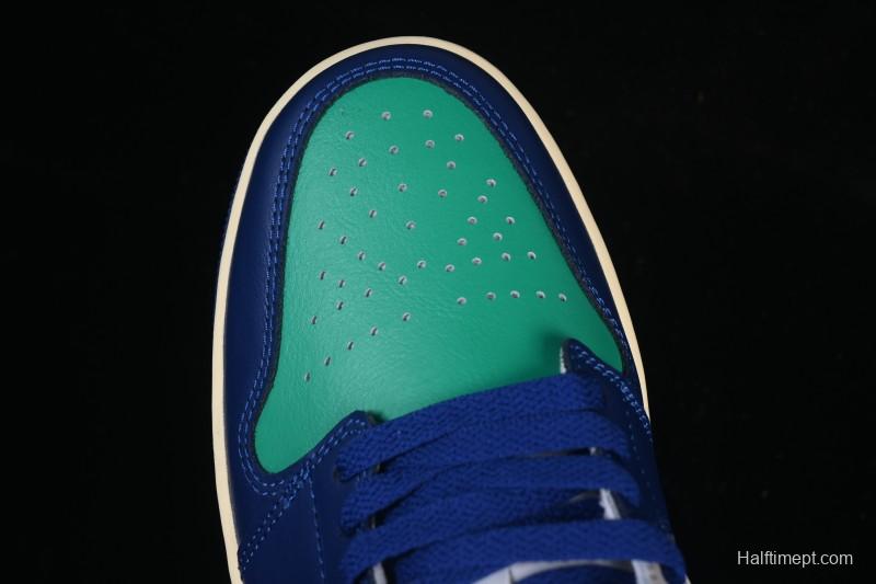 Nike Air Jordan 1 Low AJ1 Blue Green Colorway Low-Top Casual Skate Shoes - 553558-147
