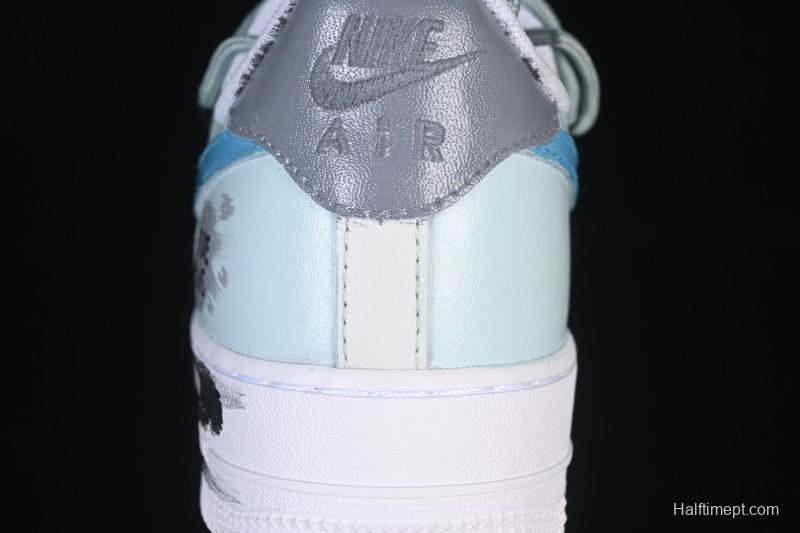 Nike Air Force 1'07 Low Grey Tune Era Hand-Painted Graffiti Casual Sneakers - LJ8822-202