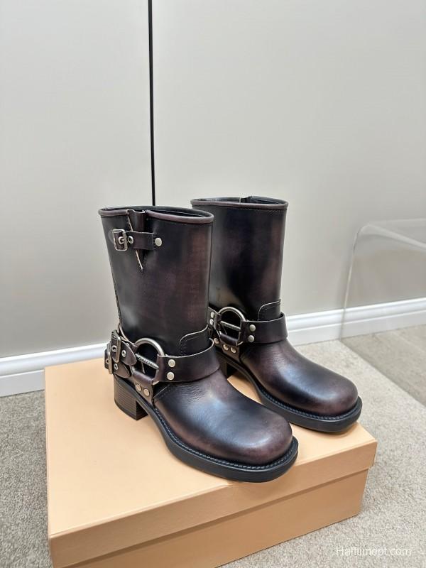 Miu Miu Fall/Winter 2025 Limited Edition Punk Style Martin Boots - LY00500