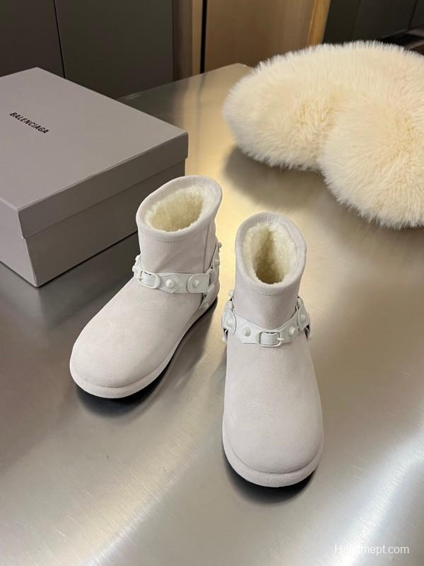 Balenciaga Fall Winter New Buckle Studded Snow Boots - LY00300