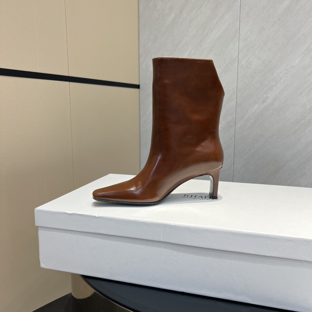 Khaite 2025/SS Square Toe Slip-On Ankle Boots - KFY00390