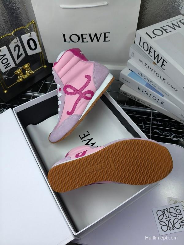 LOEWE High-Top German Training Sneakers Retro Fashion Casual White Shoes - LY00330