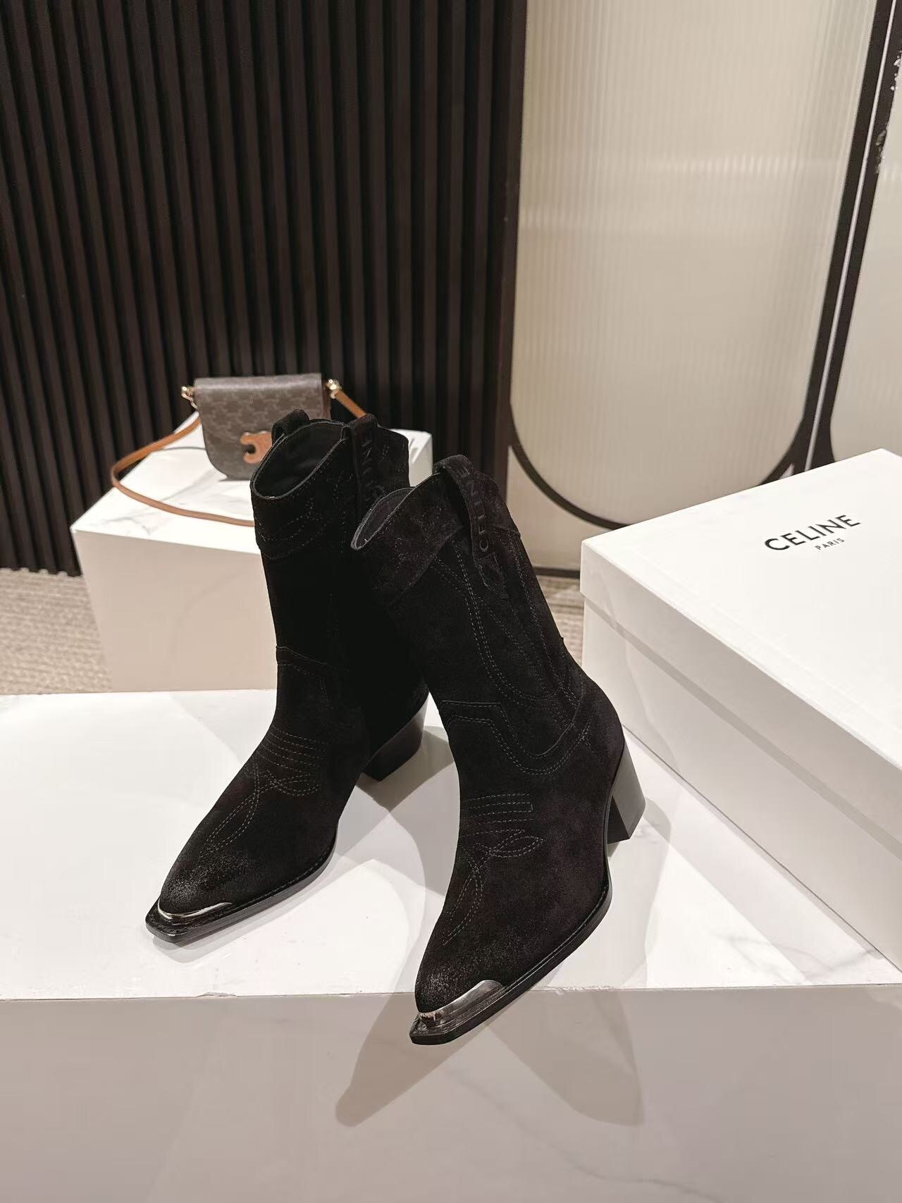 CELINE 2025 SS Fashion Boots with Arch of Triumph Logo - LY00440