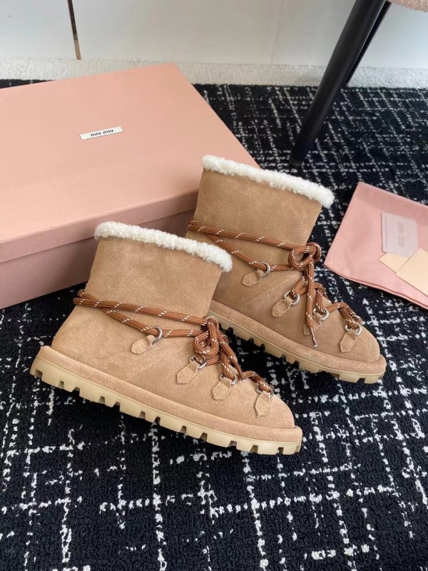 Miu Miu 2025 SS Lace-Up Snow Boots - AS00310