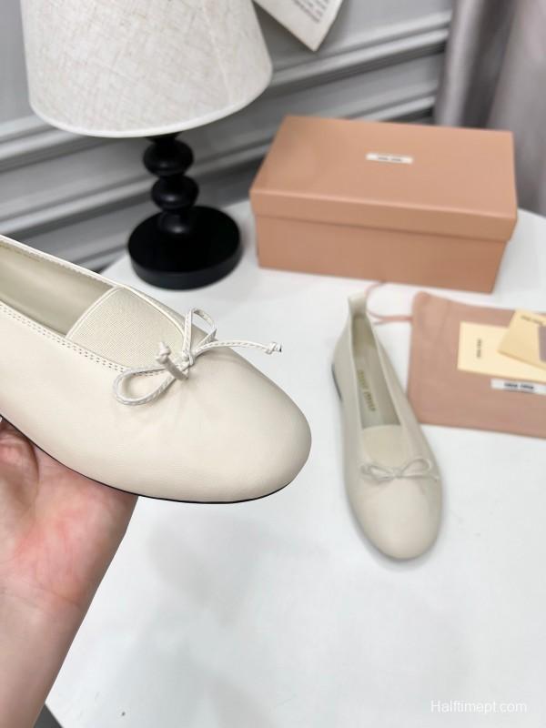 Miu Miu Ballet Flats Bow Mary Jane Shoes - LY00260