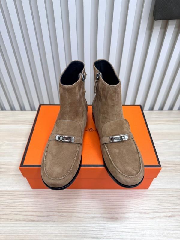 Hermes Kelly Buckle Ankle Boots - LY00390
