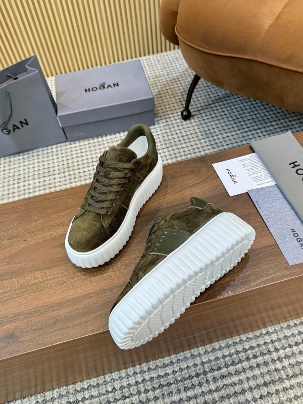 Hogan H-STRIPES Series Couple Thick Sole Biscuit Sneakers Casual Sports Shoes - AS00310
