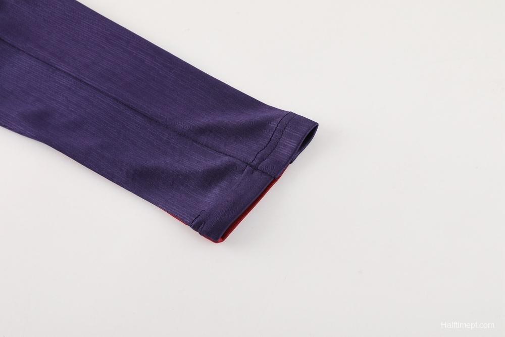 2025 England Purple Half Zipper Jacket+Long Pants