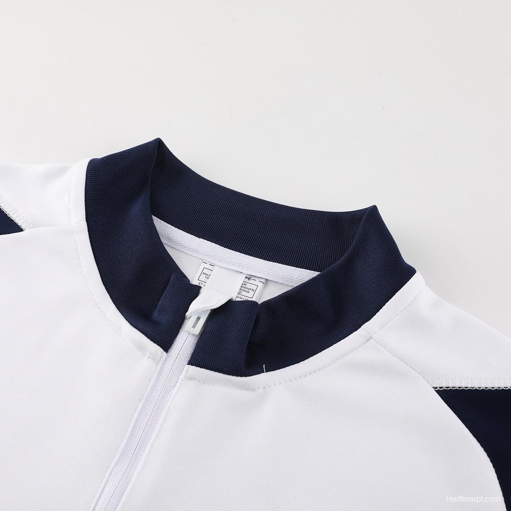 23/24 Ajax White S-2XL Half Zipper Jacket+Long Pants