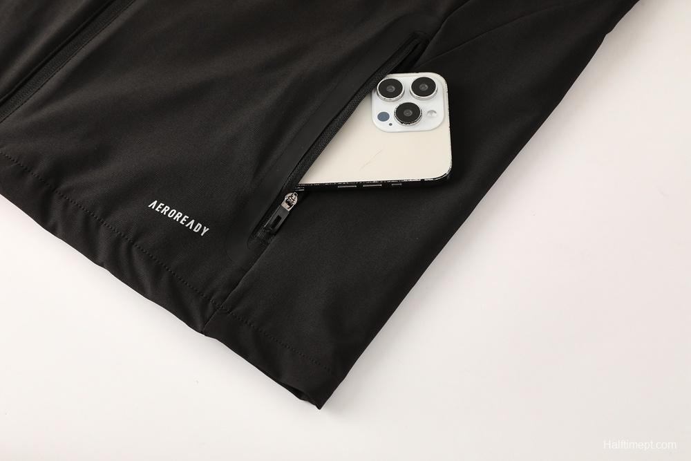 2025 Adidas Black Half Zipper Jacket+Long Pants S-2XL