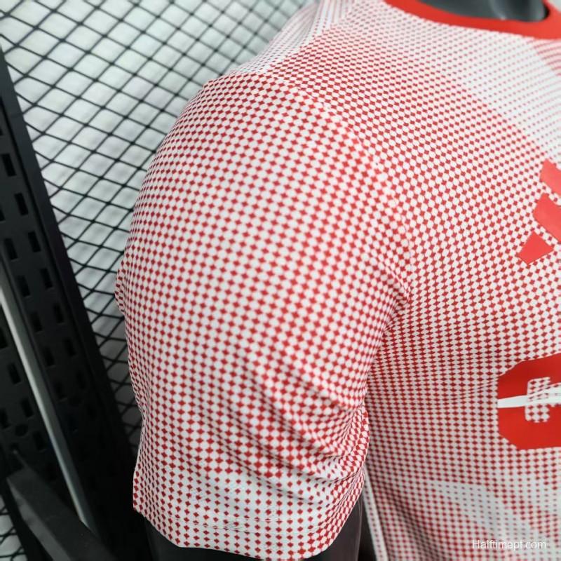 2025 Player Version  Canada Away White with Red Halftone Gradient Pattern World Cup Commemorative Jersey