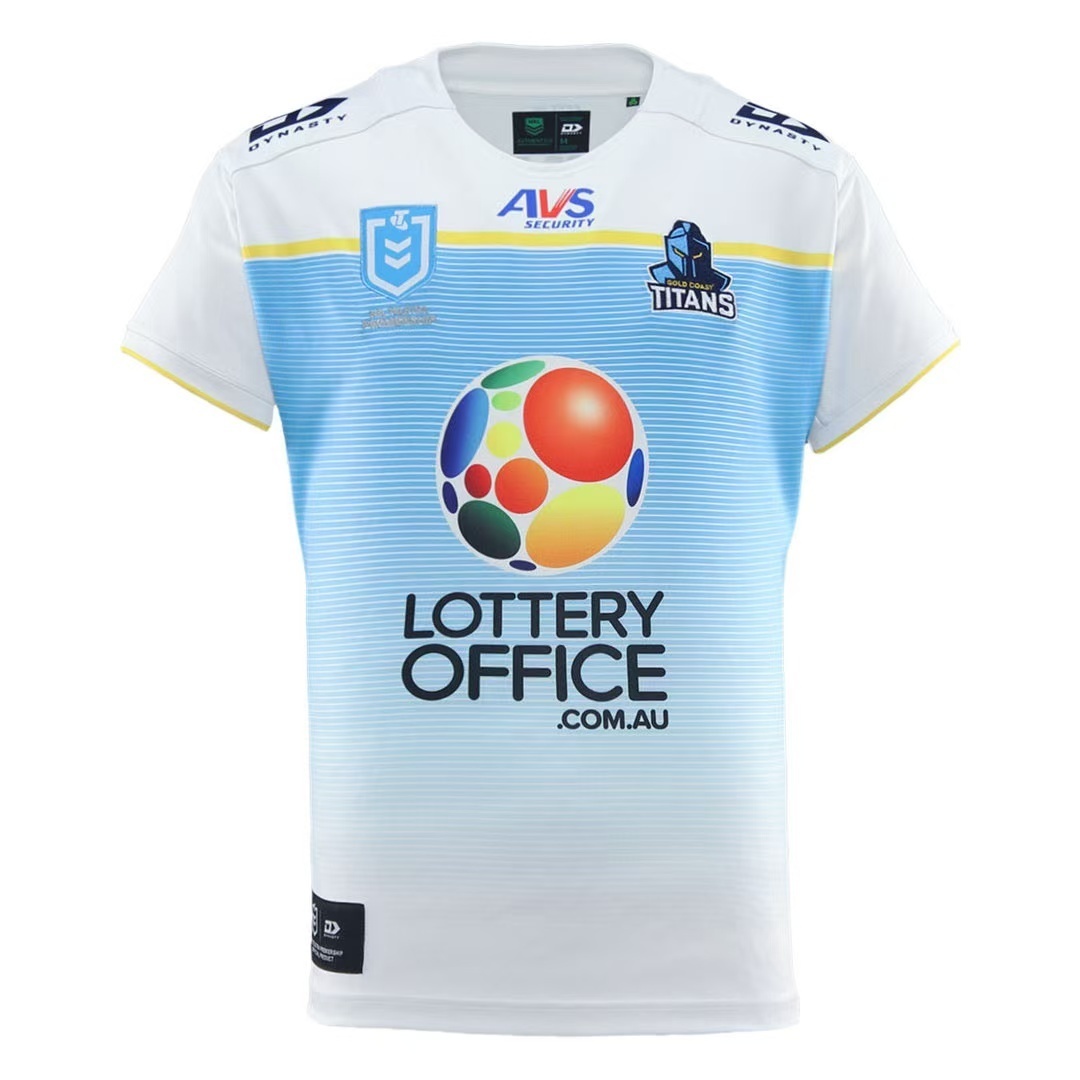 2026 Gold Coast Titans White with Sky Blue Gradient Away Jersey