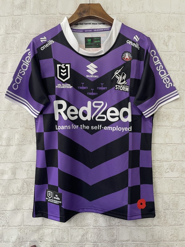 25/26 Melbourne Storm Purple with Black Checkered Chevrons Jersey