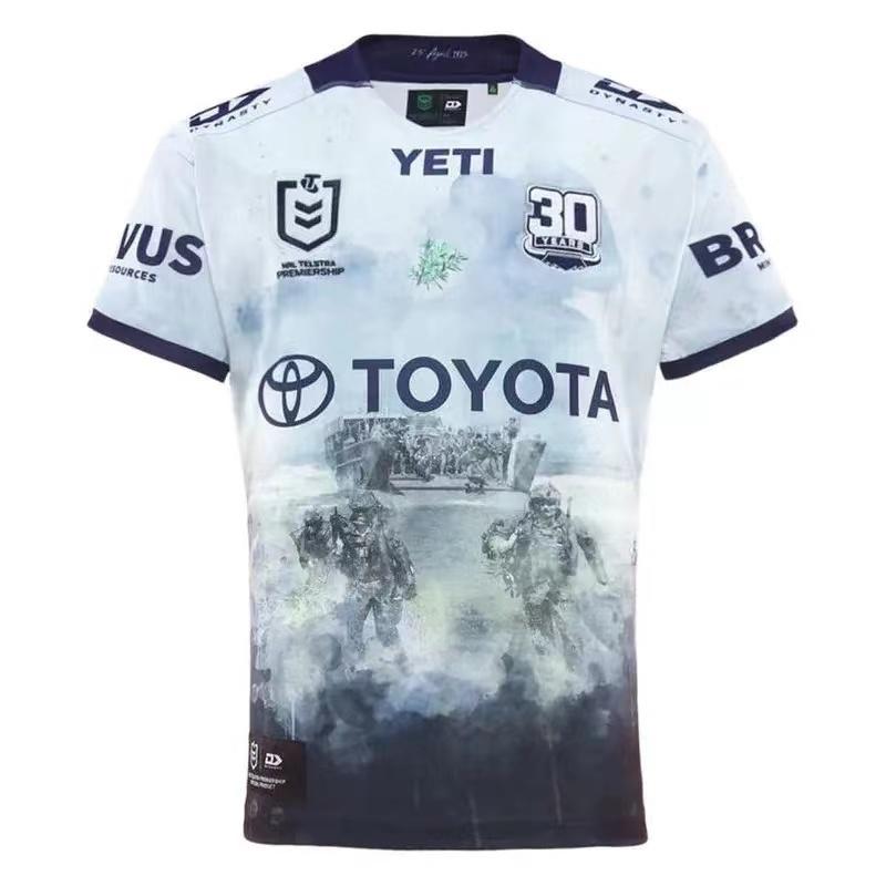 25/26 North Queensland Cowboys White with ANZAC Gallipoli Commemorative Jersey