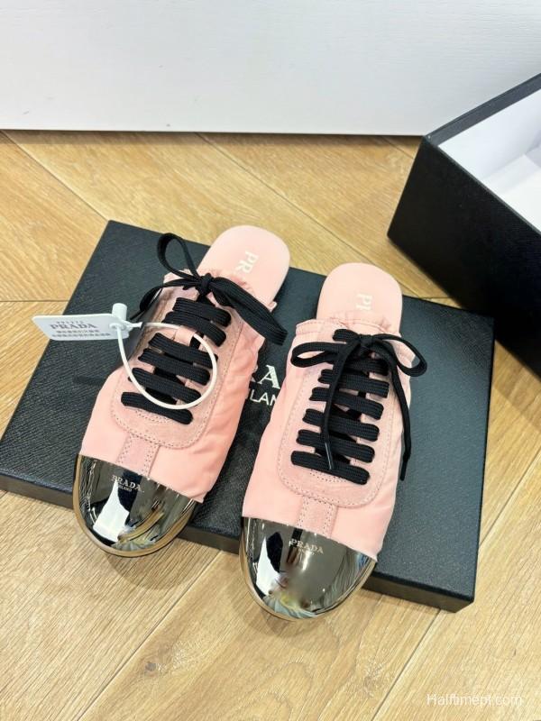 Prada 2025 SS Metal Toe Thin Sole Trainer Casual Shoes - LY00270