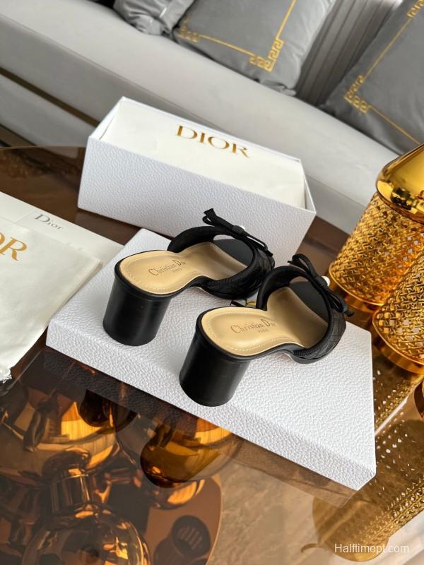 Dior Dway High Heel Sandals with Embroidered Logo - LY00270