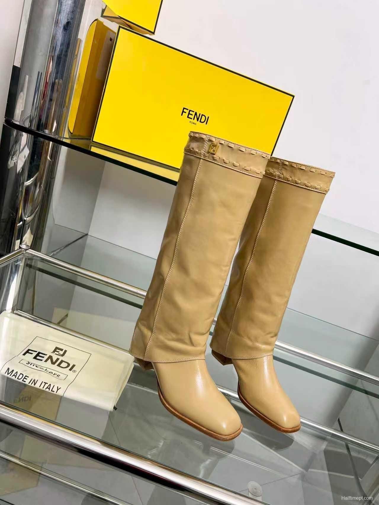 Fendi 2025 SS Wide-Calf Boots with Block Heel - LY00440/LY00510