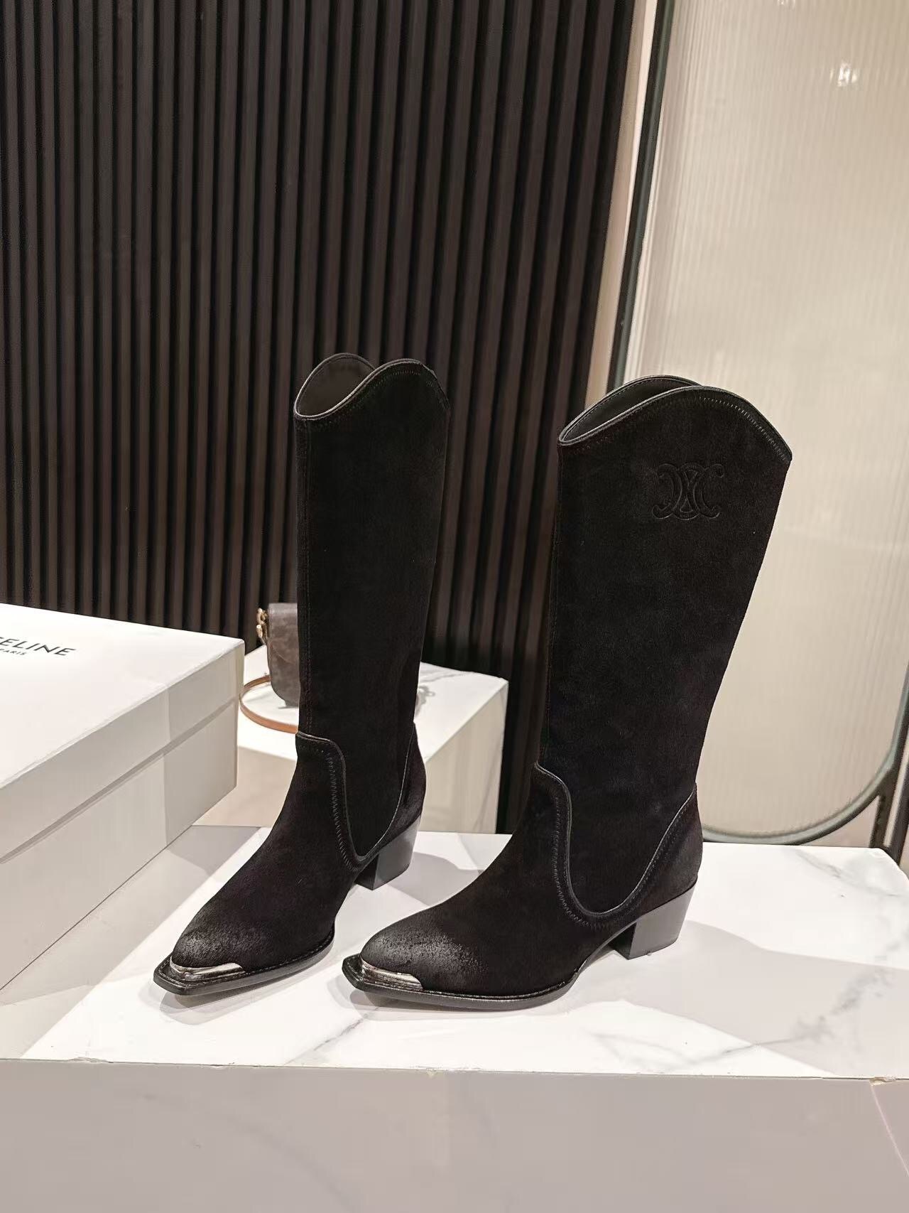 CELINE 2025 SS Fashion Boots with Arch of Triumph Logo - LY00500