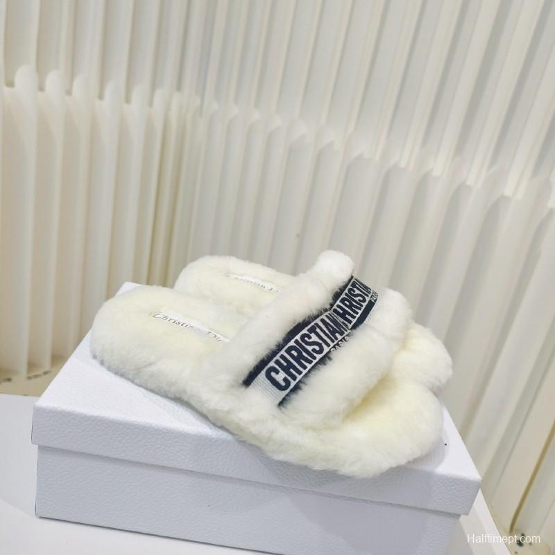 Dior Metal Buckle Wool Slippers Collection - LY00280