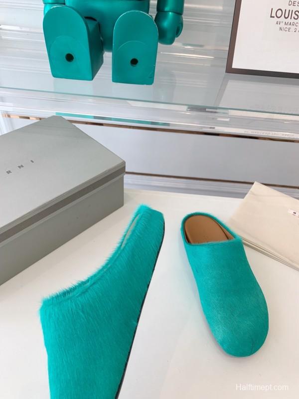 Marni 2025/SS Mule Shoes with Pony Hair - LY00